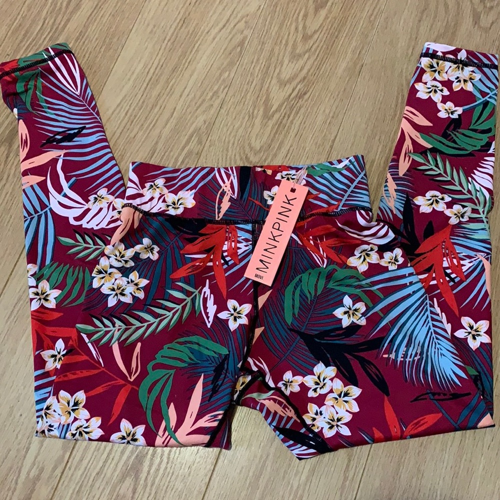 MINKPINK MOVE NWT tropical floral leggings sz Small ADORABLE!